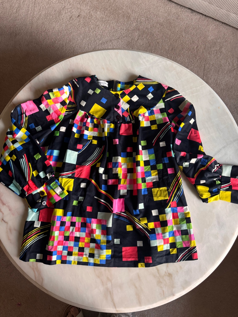 Vintage 1980’s Wall Street West California Abstract geometric color block top